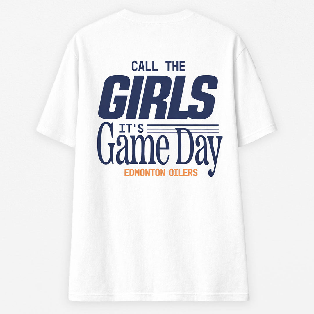 Edmonton Oilers Unisex Line Change Oversized "Call the Girls" White T-Shirt