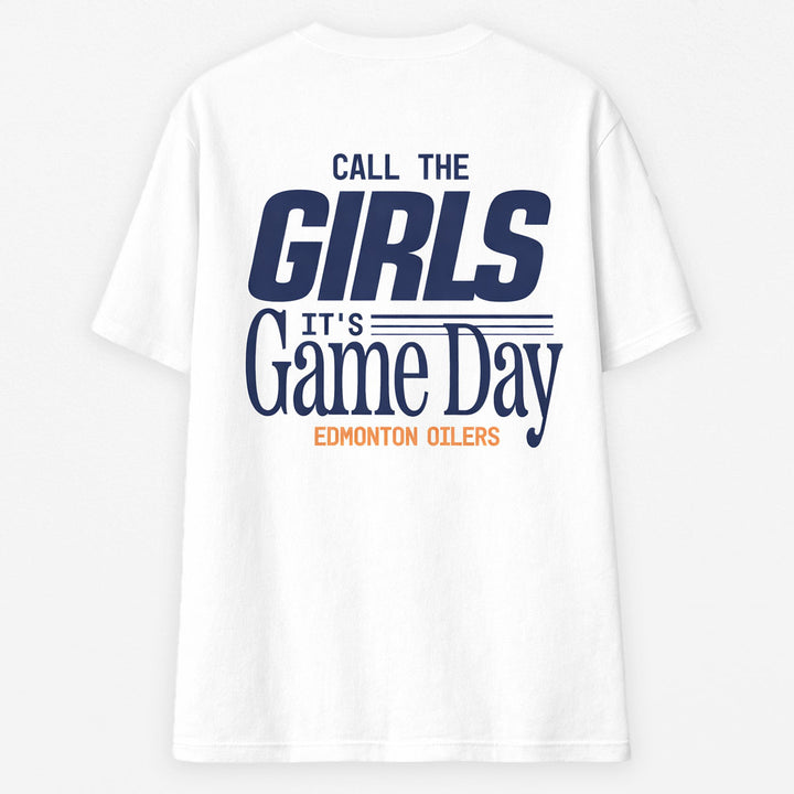 Edmonton Oilers Unisex Line Change Oversized "Call the Girls" White T-Shirt