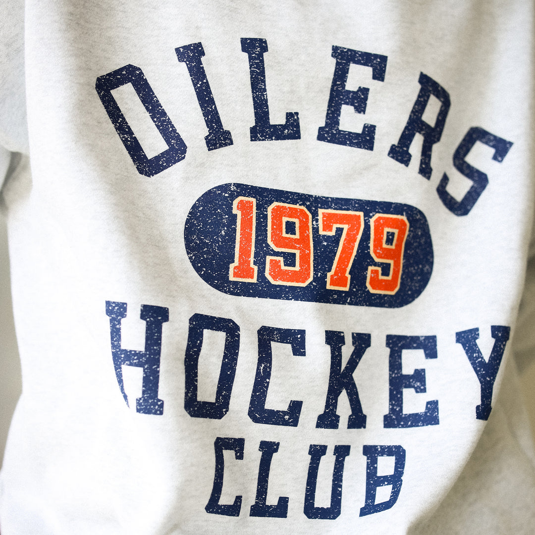Edmonton Oilers Unisex Peace Collective Athletic Club Grey Heavyweight Crewneck Sweatshirt