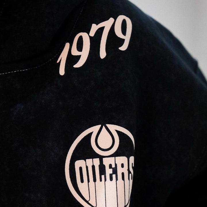 Edmonton Oilers Unisex Peace Collective Contrast Stitch Black Full-Zip Hoodie