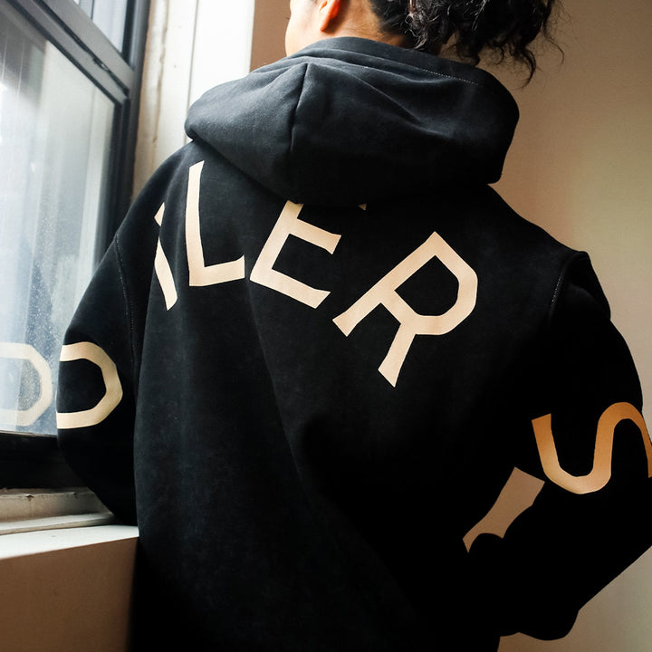 Edmonton Oilers Unisex Peace Collective Contrast Stitch Black Full-Zip Hoodie