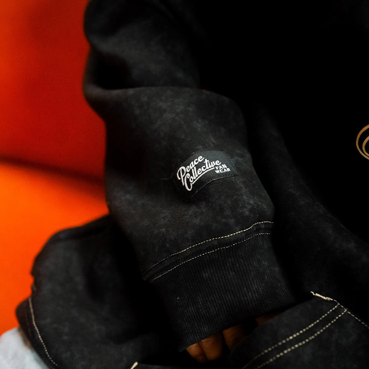 Edmonton Oilers Unisex Peace Collective Contrast Stitch Black Hoodie