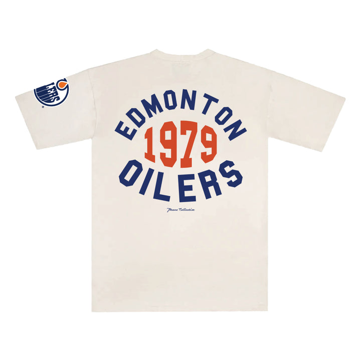 Edmonton Oilers Unisex Peace Collective Cream "Inaugural Year" Oversized Heavyweight T-Shirt