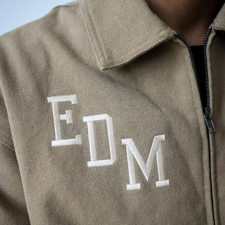 Edmonton Oilers Unisex Peace Collective Brown Duck Canvas Work Jacket