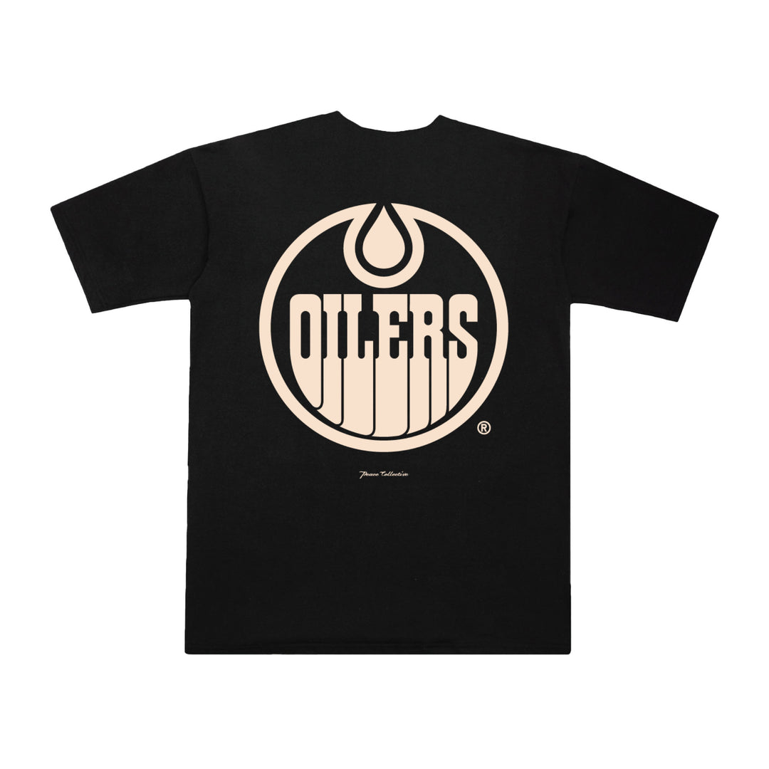 Edmonton Oilers Unisex Peace Collective Essentials Black Heavyweight T-Shirt