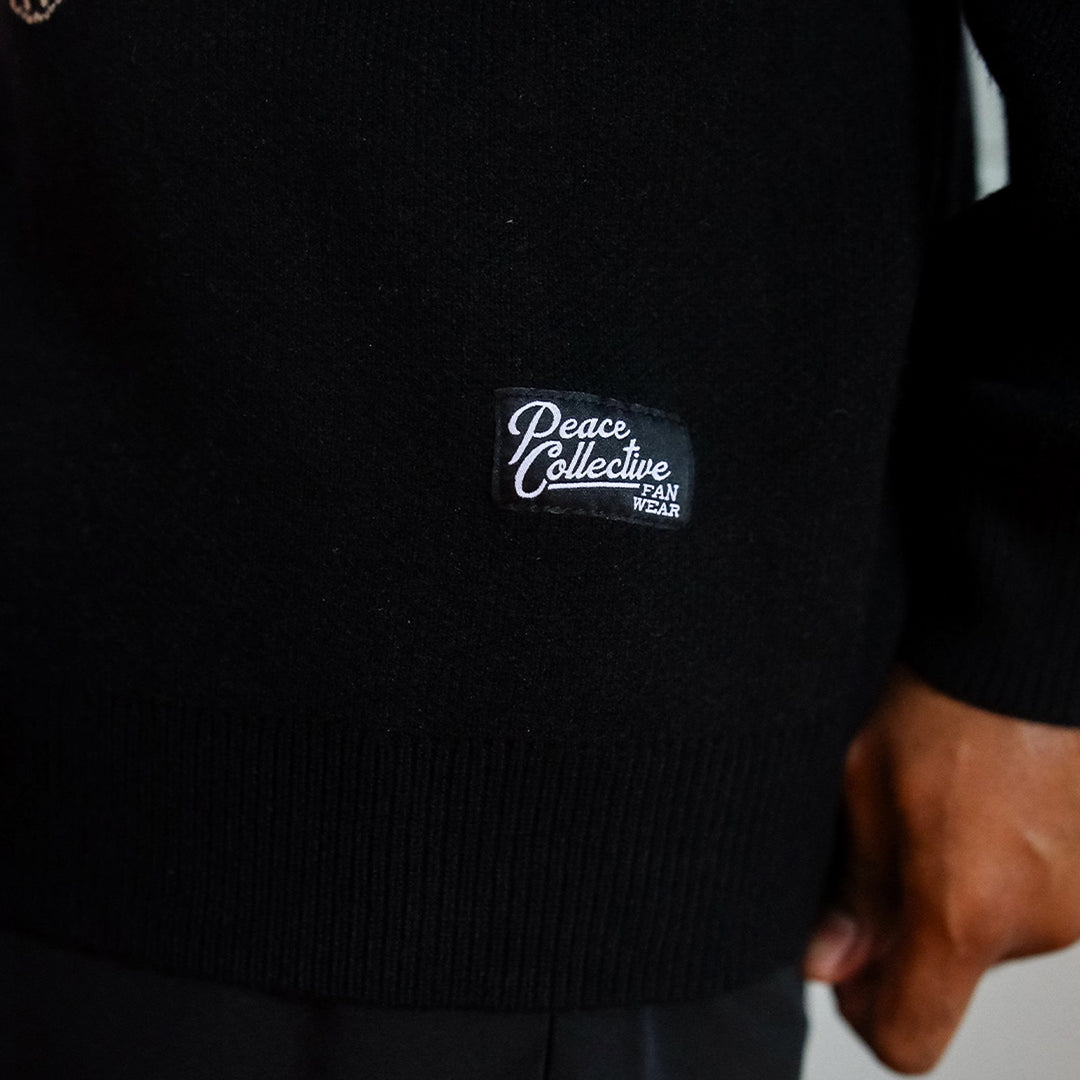 Edmonton Oilers Unisex Peace Collective Home Logo Black Knit Sweater