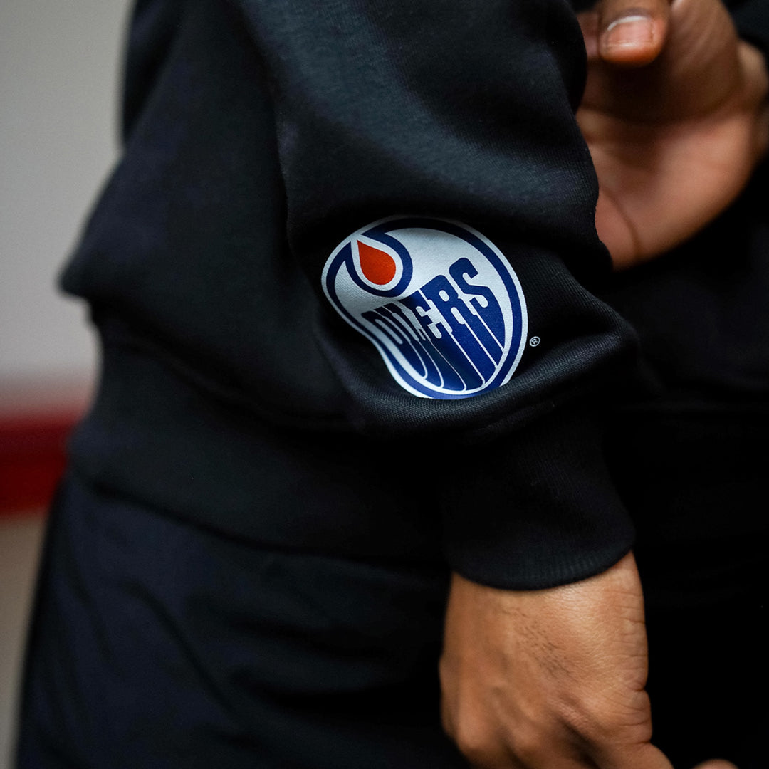 Edmonton Oilers Unisex Peace Collective Spirit Black Crewneck Sweatshirt