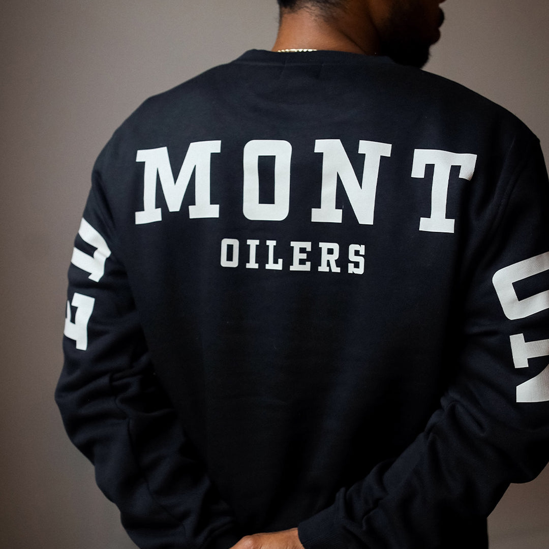 Edmonton Oilers Unisex Peace Collective Spirit Black Crewneck Sweatshirt