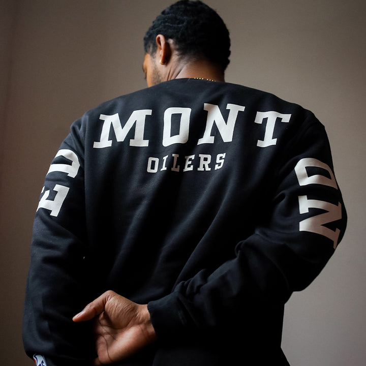 Edmonton Oilers Unisex Peace Collective Spirit Black Crewneck Sweatshirt