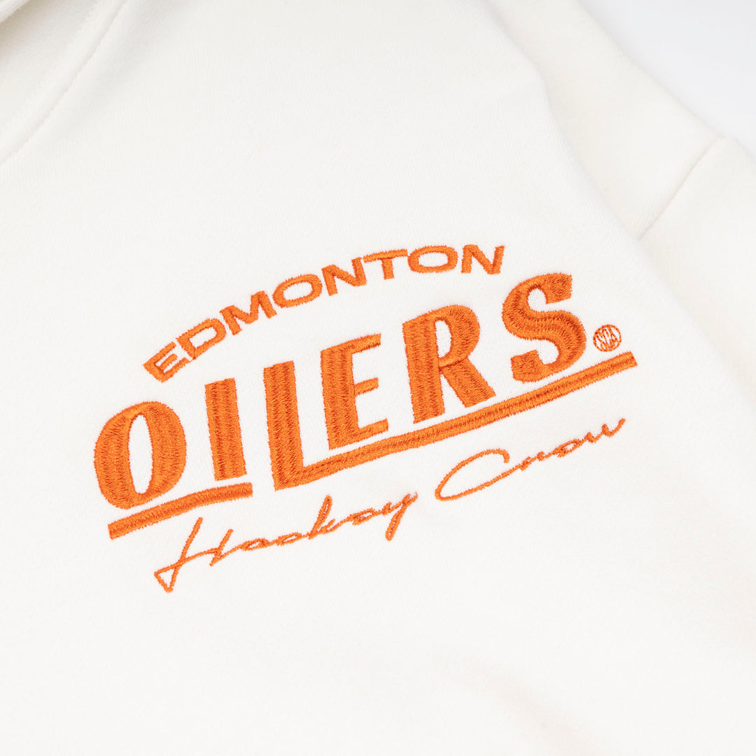 Edmonton Oilers Unisex Sports Club Atelier by Lauren McDavid White Overdrive Hoodie