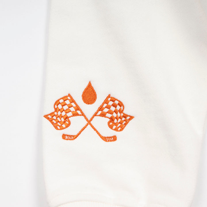 Edmonton Oilers Unisex Sports Club Atelier by Lauren McDavid White Overdrive Hoodie