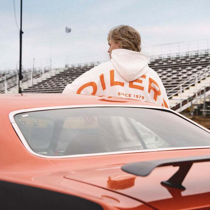 Edmonton Oilers Unisex Sports Club Atelier by Lauren McDavid White Overdrive Hoodie