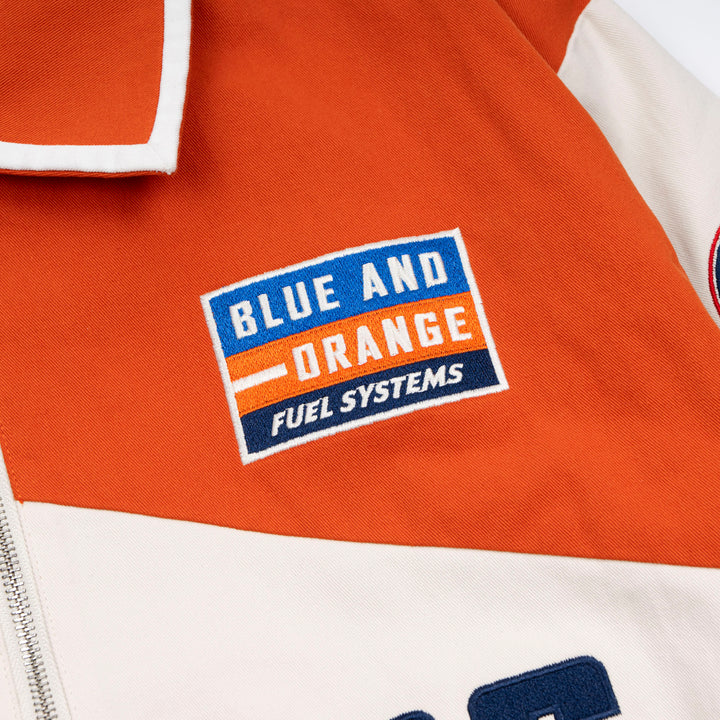 Edmonton Oilers Unisex Sports Club Atelier by Lauren McDavid Cream & Orange Oil Crew Canvas Jacket