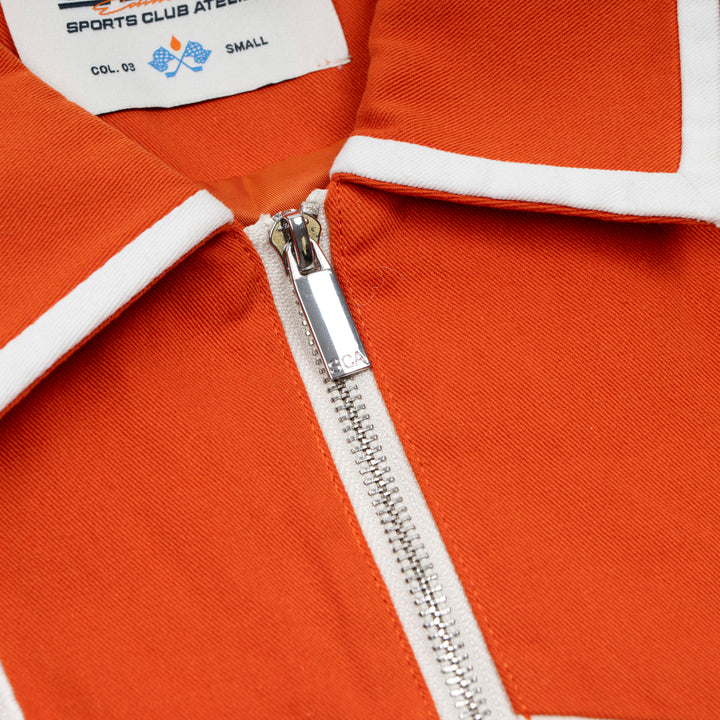 Edmonton Oilers Unisex Sports Club Atelier by Lauren McDavid Cream & Orange Oil Crew Canvas Jacket