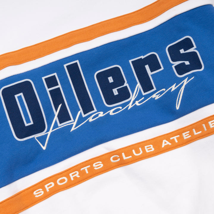 Edmonton Oilers Unisex Sports Club Atelier by Lauren McDavid White Apex Crewneck Sweatshirt