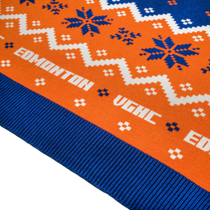 Edmonton Oilers Violent Gentlemen 2025 Christmas Holiday Blue Sweater