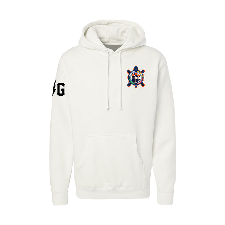 Edmonton Oilers Violent Gentlemen 2026 Turtle Island Cream Logo Hoodie