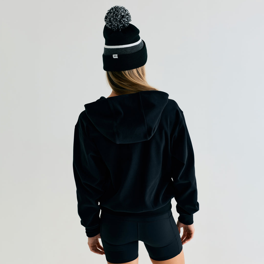 Edmonton Oilers Women's Bomber Black Flow Half-Zip Hoodie