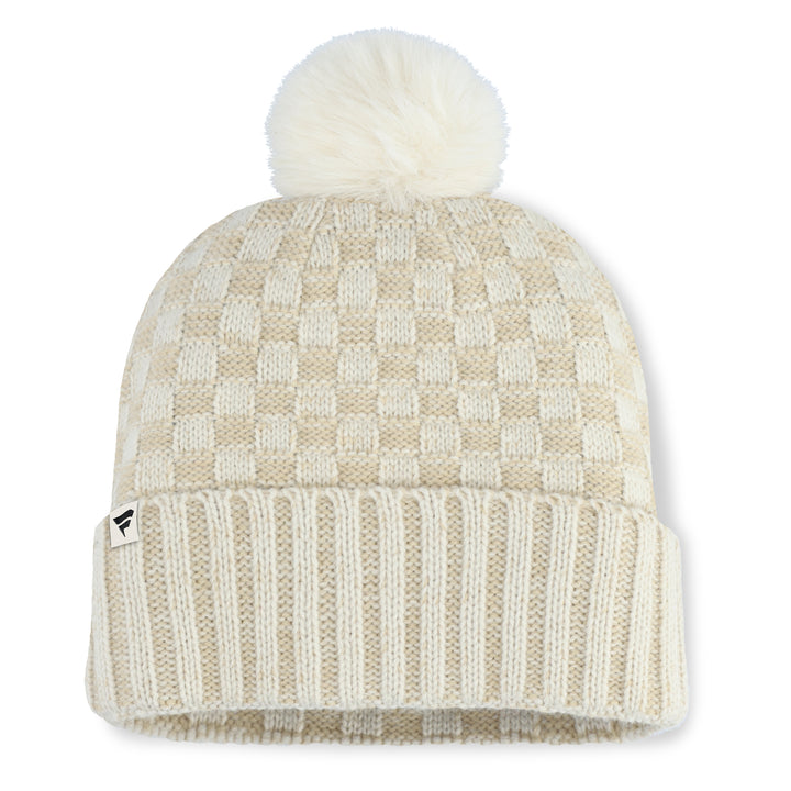 Edmonton Oilers Women's Fanatics Cream Blaze Cuffed Toque w/Pom