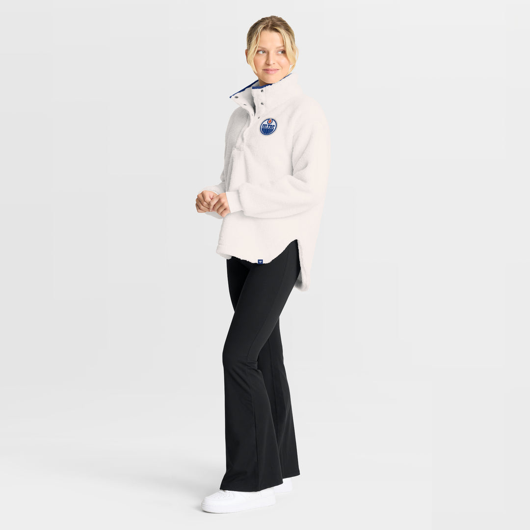 Edmonton Oilers Women's Fanatics Cream Sherpa Sweatshirt