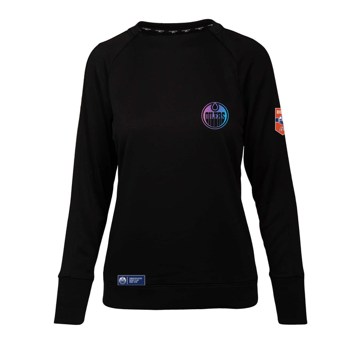 Edmonton Oilers Women's Levelwear Rae Black Long Sleeve Shirt