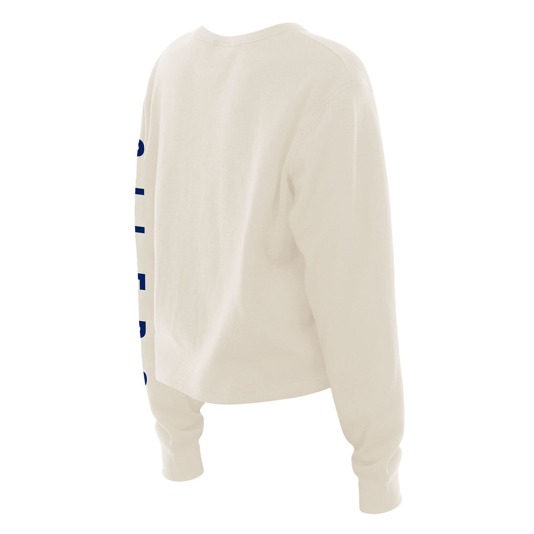 Edmonton Oilers Women's New Era Alternate Logo Cream Long Sleeve Shirt