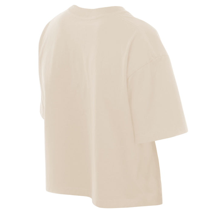 Edmonton Oilers Women's New Era Alternate Logo Cropped Cream T-Shirt
