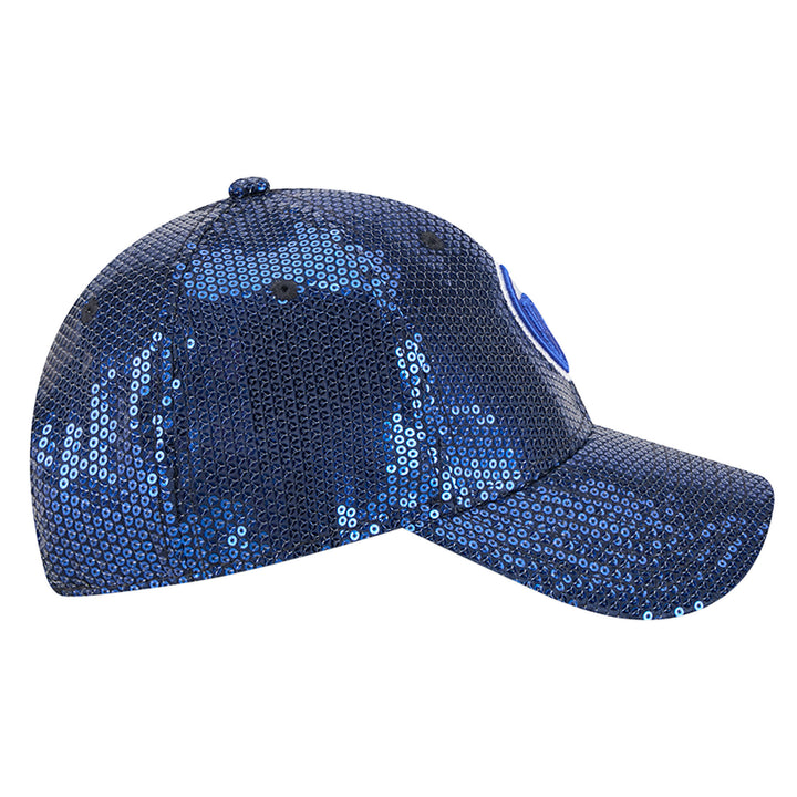 Edmonton Oilers Women's New Era Blue Sequin 9FORTY Adjustable Hat
