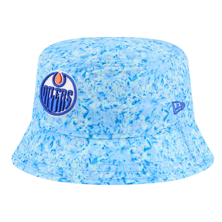 Edmonton Oilers Women's New Era Blue Watercolor Bucket Hat