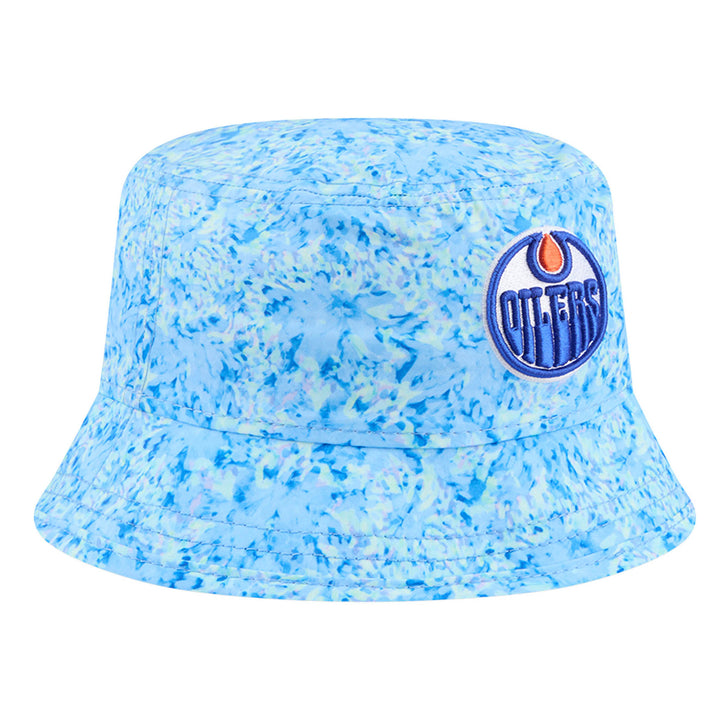 Edmonton Oilers Women's New Era Blue Watercolor Bucket Hat