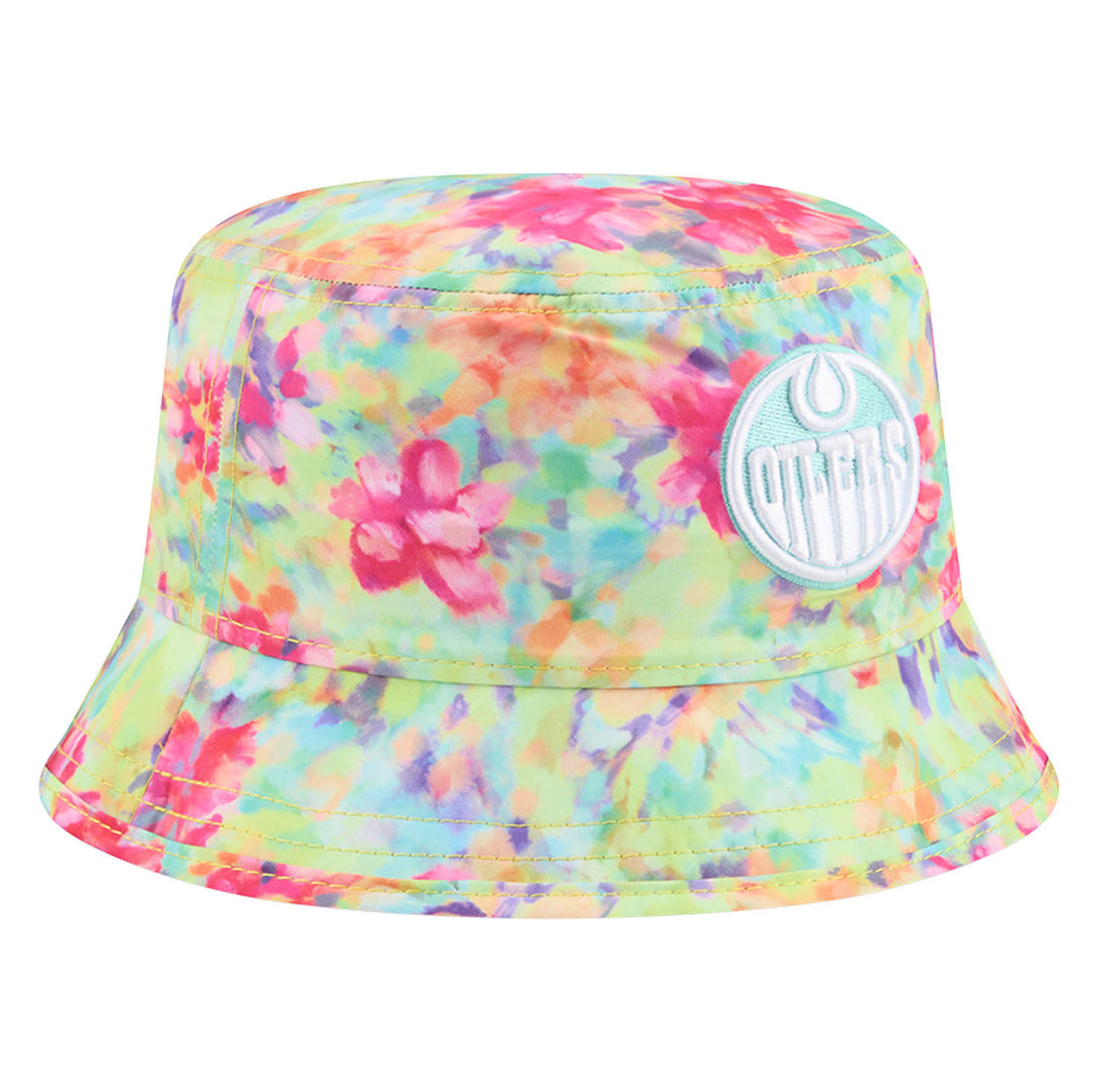 Edmonton Oilers Women's New Era Green Watercolor Bucket Hat