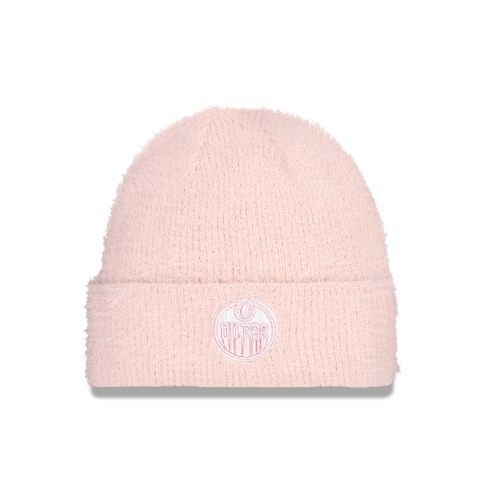 Edmonton Oilers Women's New Era Pink Active Fuzzy Cuff Knit Toque