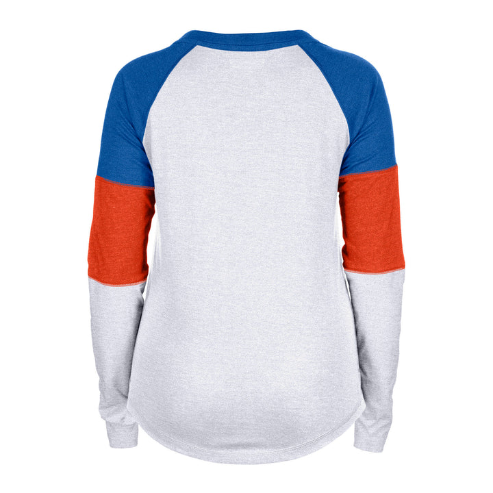 Edmonton Oilers Women's New Era Throwback White Long Sleeve T-Shirt