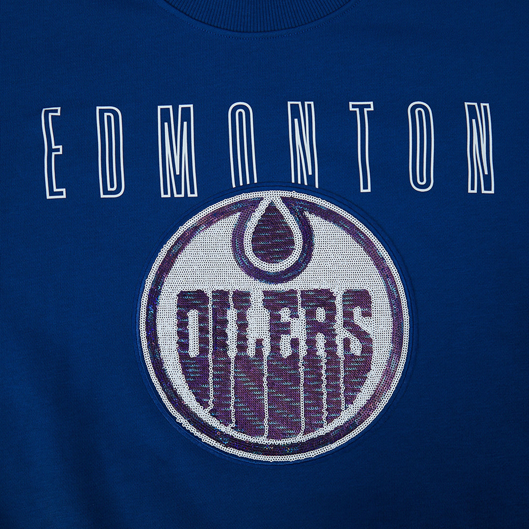 Edmonton Oilers Women's Pro Standard Blue City Lights Crewneck