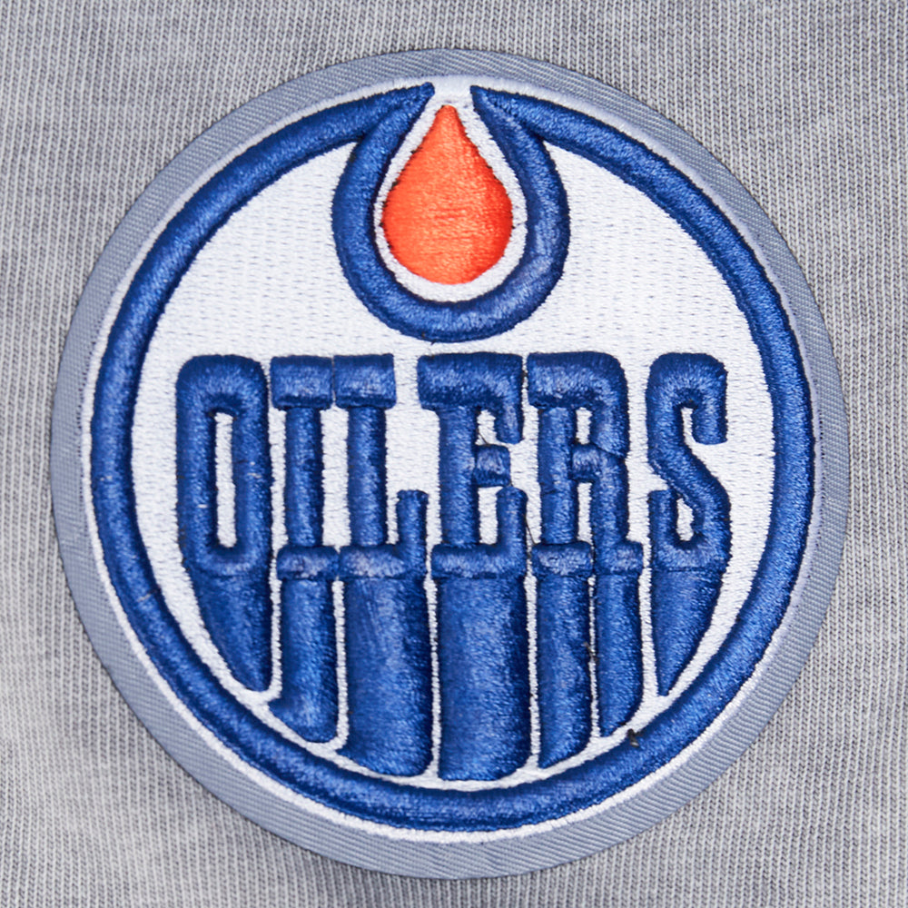 Edmonton Oilers Women's Pro Standard Jewels Enzyme Wash Grey Boxy Cropped T-Shirt