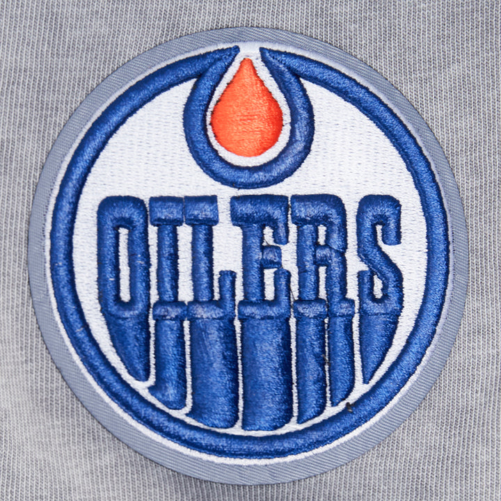 Edmonton Oilers Women's Pro Standard Jewels Enzyme Wash Grey Boxy Cropped T-Shirt