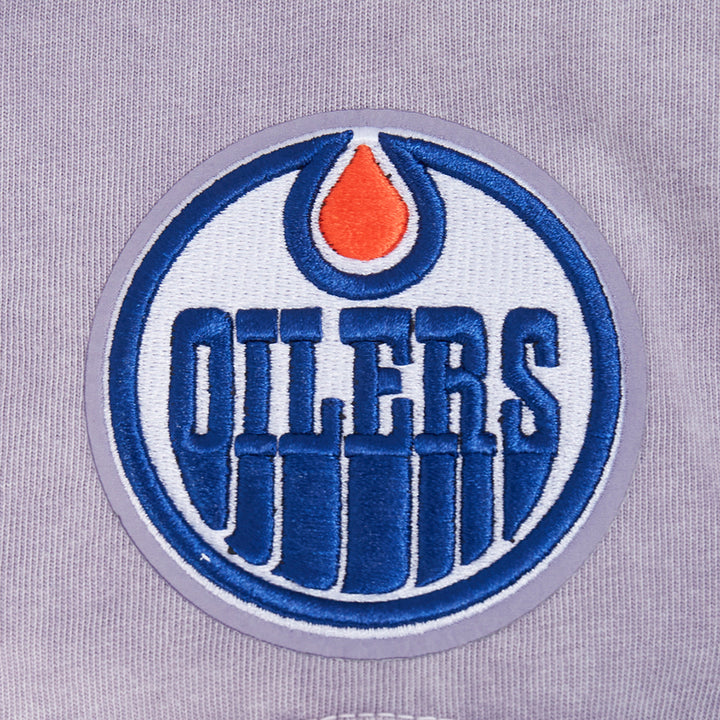 Edmonton Oilers Women's Pro Standard Jewels Enzyme Wash Purple Boxy Cropped T-Shirt