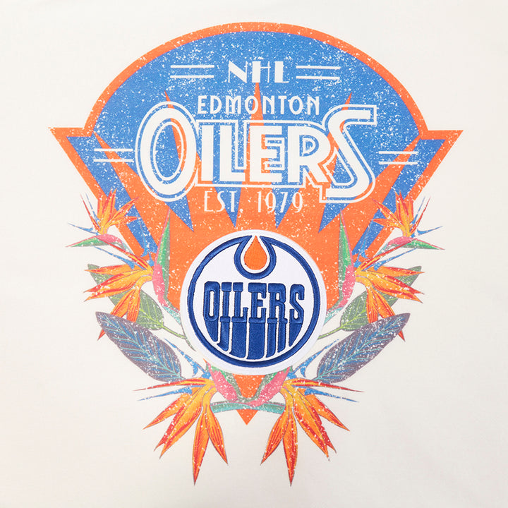 Edmonton Oilers Women's Pro Standard Birds of Paradise Cream Boxy Cropped Hoodie