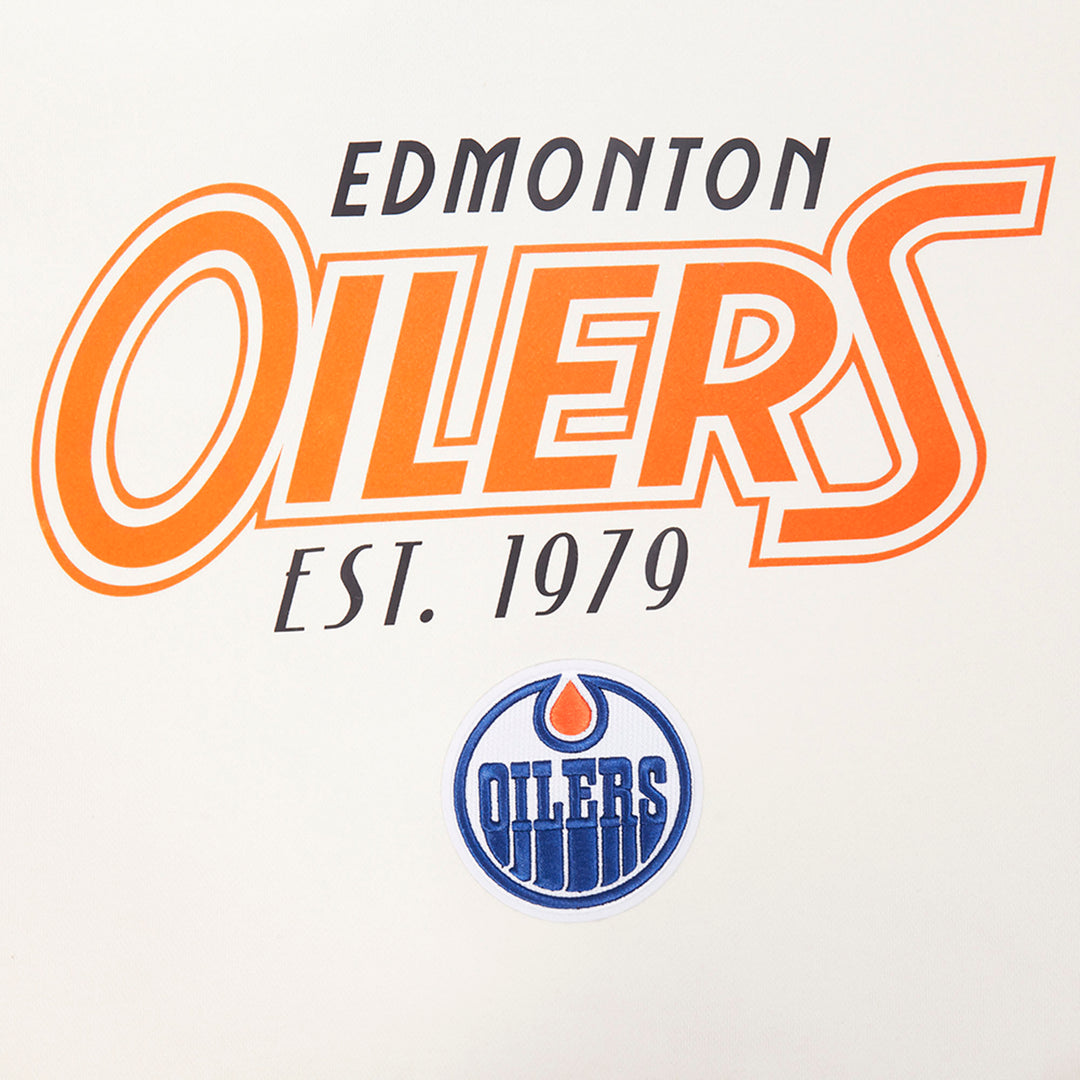 Edmonton Oilers Women's Pro Standard Birds of Paradise Cream Boxy Cropped Hoodie