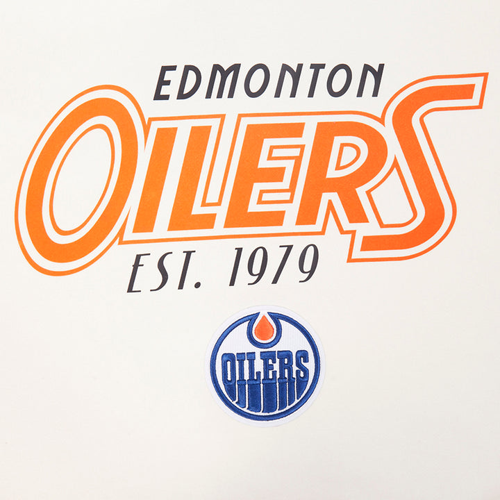 Edmonton Oilers Women's Pro Standard Birds of Paradise Cream Boxy Cropped Hoodie