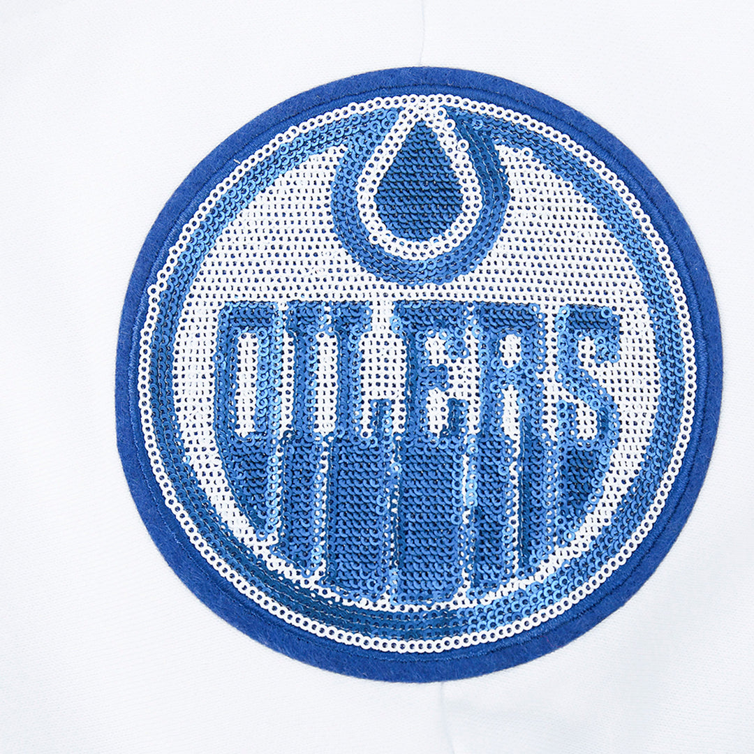 Edmonton Oilers Women's Pro Standard White City Lights Cropped Hoodie