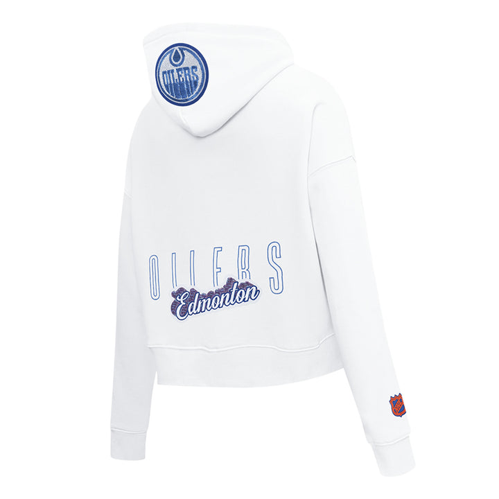Edmonton Oilers Women's Pro Standard White City Lights Cropped Hoodie