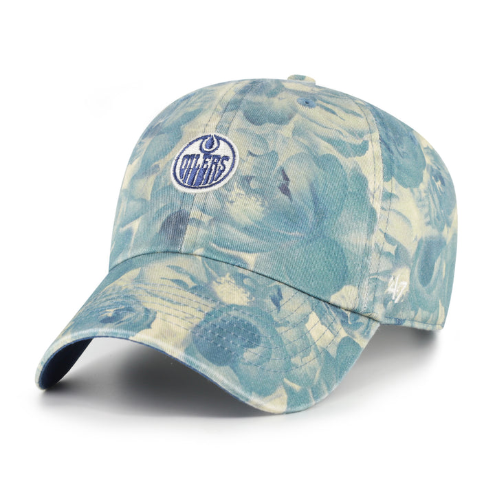 Edmonton Oilers Women's '47 Blue & Cream Gardenia Micro Logo Clean Up Adjustable Hat