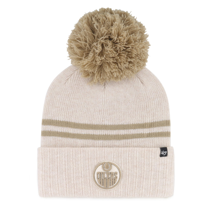 Edmonton Oilers Women's '47 Cream Latte Cuffed Knit Toque w/Pom