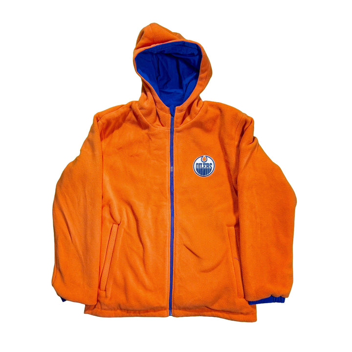 Edmonton Oilers Youth Authentics Royal & Orange Reversible Jacket