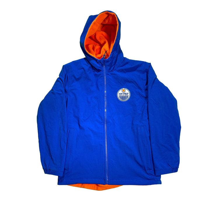 Edmonton Oilers Youth Authentics Royal & Orange Reversible Jacket