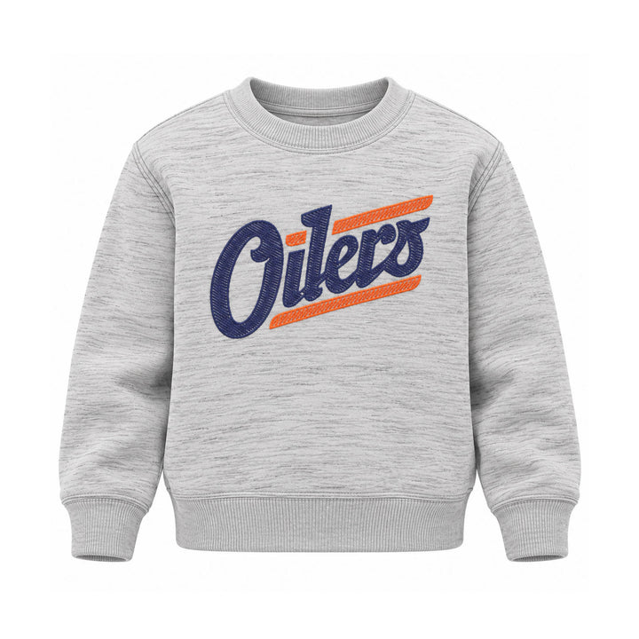 Edmonton Oilers Youth Line Change Grey Alternate Logo Crewneck Sweatshirt