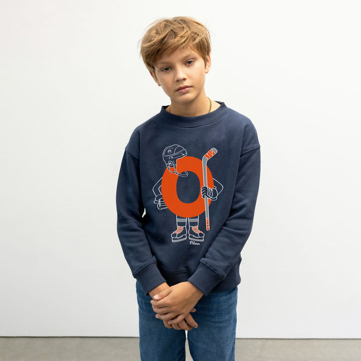 Edmonton Oilers Youth Line Change Navy Crewneck Sweatshirt