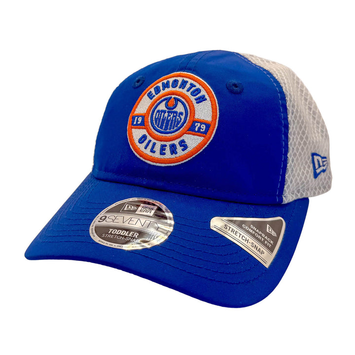 Edmonton Oilers Toddler New Era Blue Active 9SEVENTY Stretch Adjustable Hat