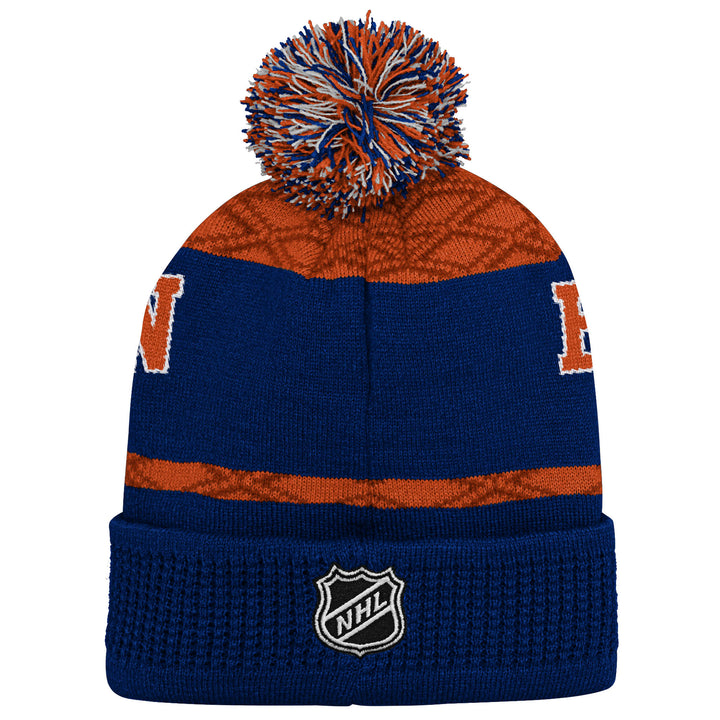 Edmonton Oilers Youth Outerstuff Blue & Orange Puck Pattern Toque w/Pom
